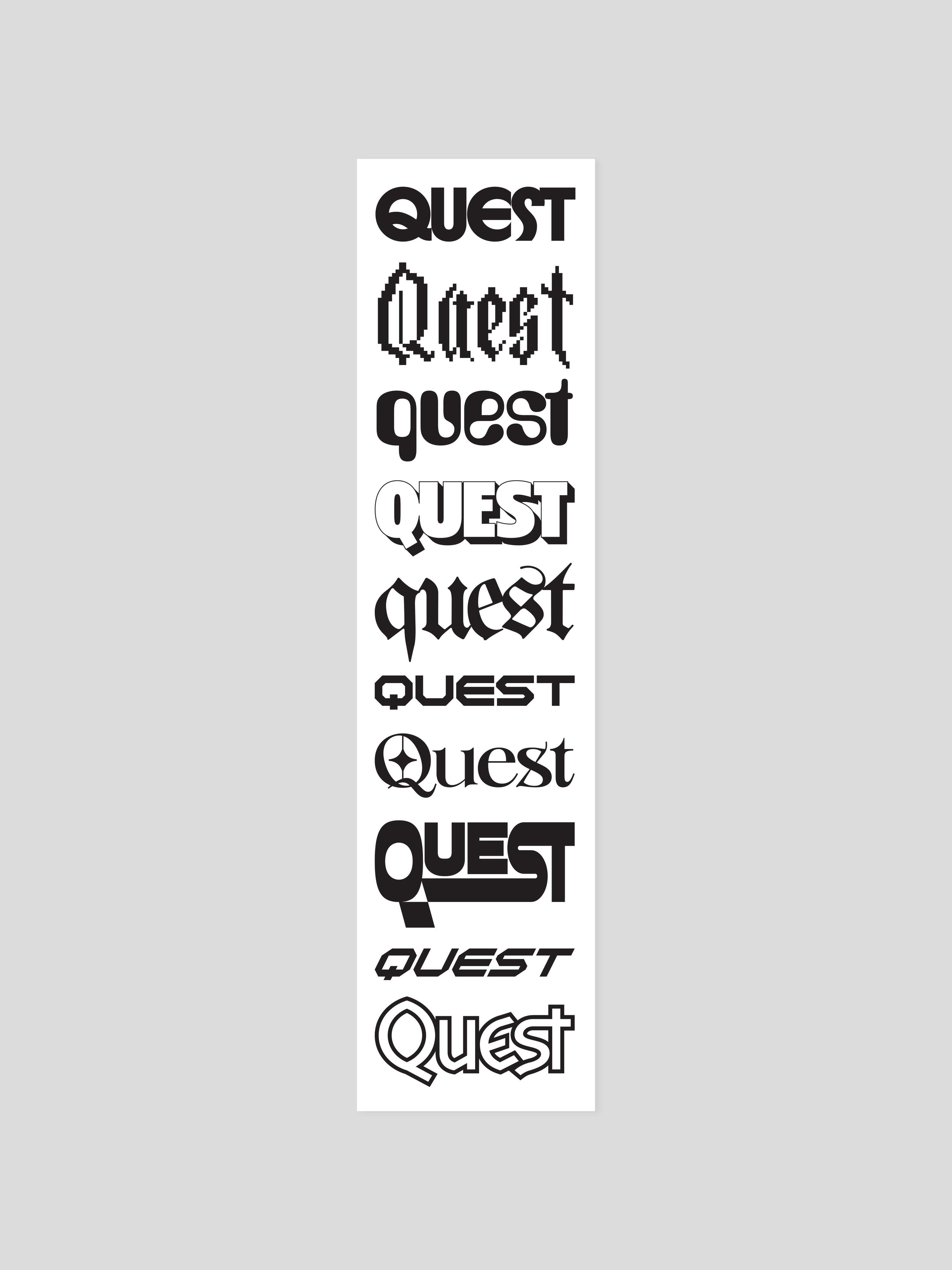 Quest Logo Sticker Sheet - Black