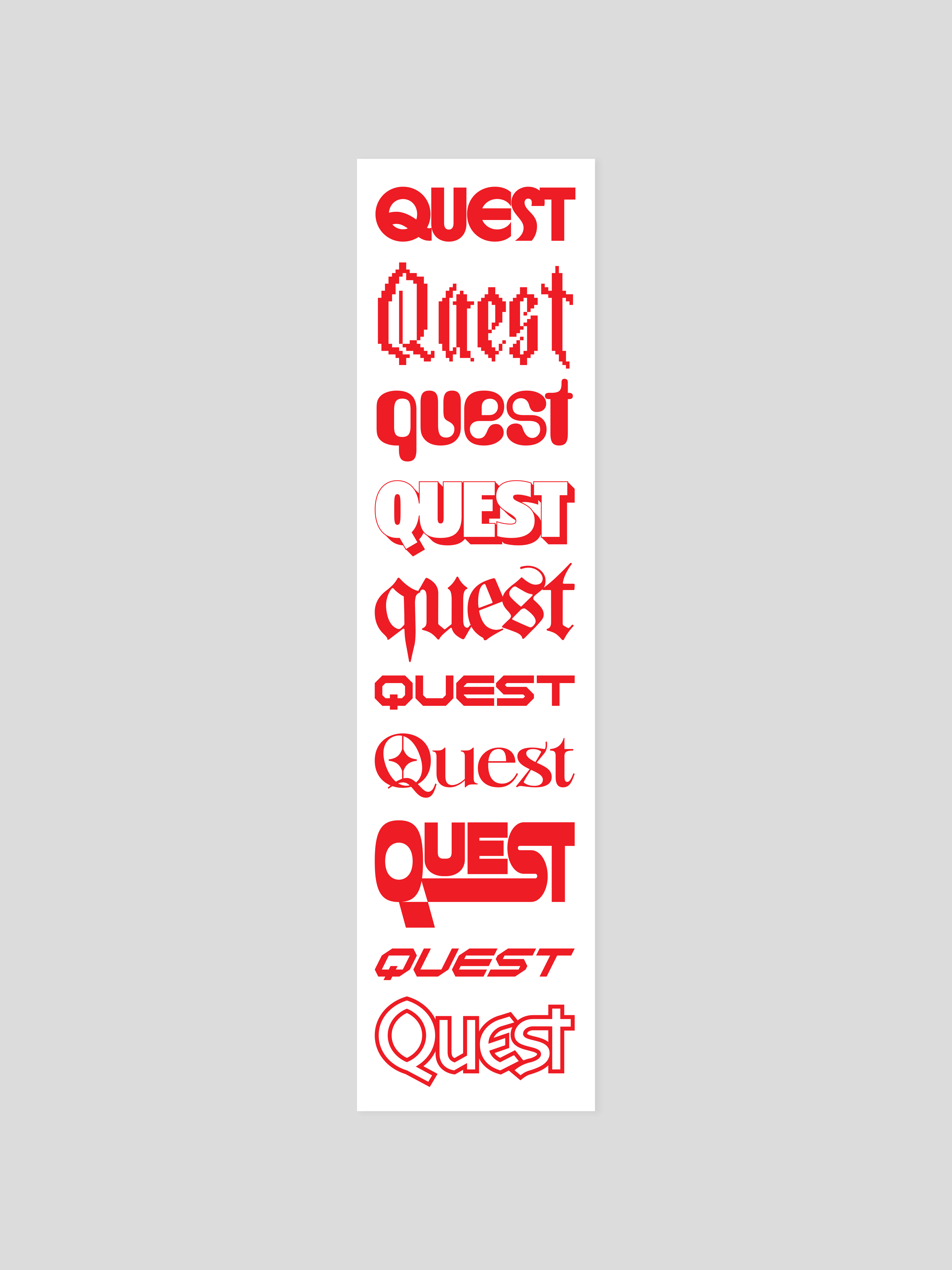 Quest Logo Sticker Sheet - Red