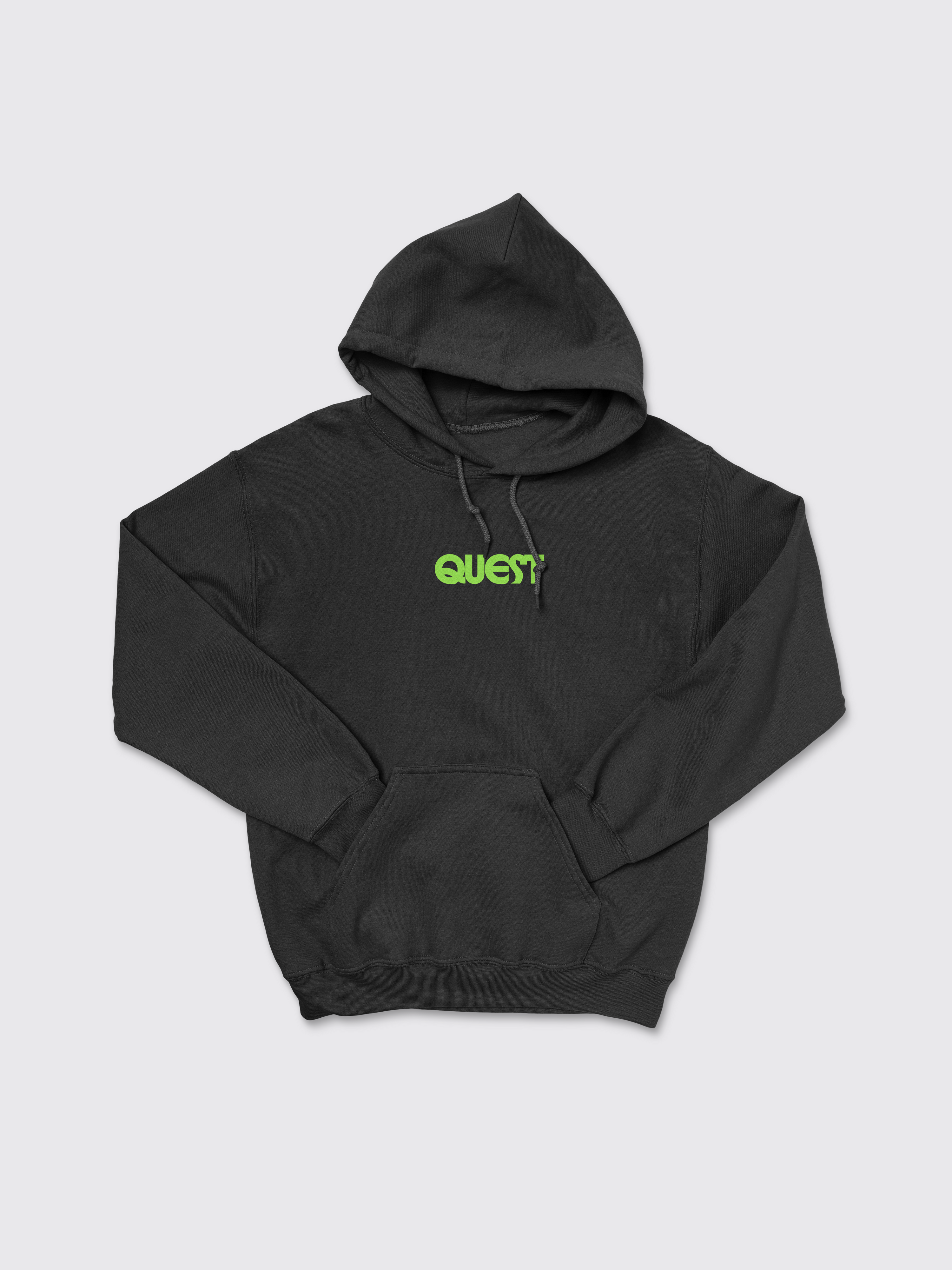 Quest Embroidered Hoodie Black & Green